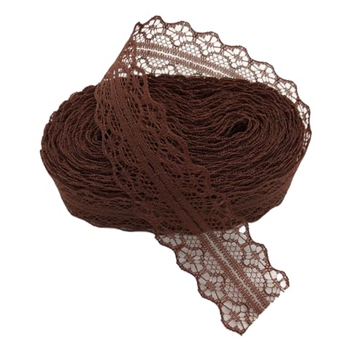 KAZARI日和 レースリボン 幅3cm 長さ10メートル 手芸 レース DIY 装飾 ハンドメイド (ブラウン)