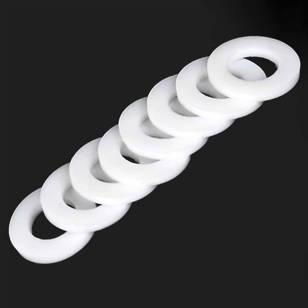 arandelas planas de PTFE, Paquete de 50 juntas de arandela plana de PTFE for brida y junta de tubería M3 a M12(8x15x3mm)