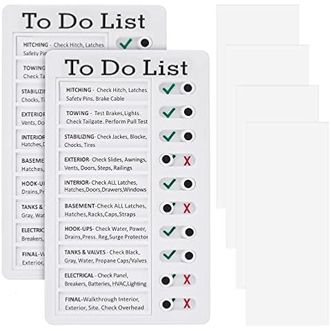 2 Pieces to Do List Checklist Board, Chore Chart for Adults Portable Chore Chart Memo Boards Daily Detachable Reusable Rv Checklist School Home Daily Affairs Reminder with 4 Replaceable Blank Paper Cover