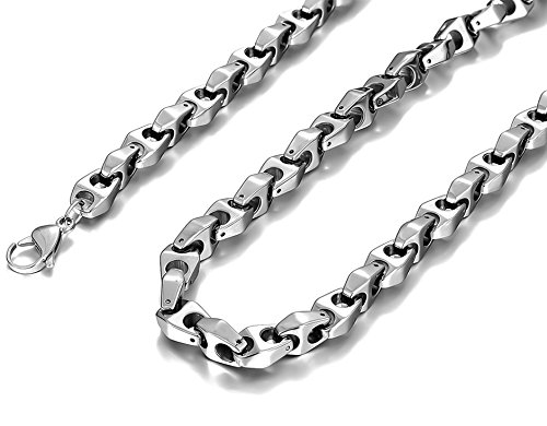 URBAN JEWELRY Unique Astro Snake 22 Inches Men's Tungsten Golden Toned or Silver Link Necklace Chain (Heavy, Solid)
