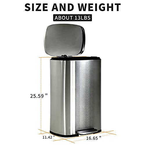 Caneca de Basura de Acero Inoxidable 50 Litros con Pedal miniatura 7