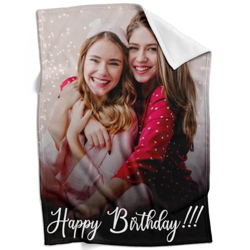 Image of inkArts Custom Blanket with Photo, Personalized Blanket, Customized Photo Blankets, Customizable Picture Blankets, Personalized Birthday Photo Gifts for Women & Men
