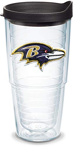 Image of Tervis Made in USA Double Walled NFL Baltimore Ravens Insulated Tumbler Cup Keeps Drinks Cold & Hot, 24oz, Primary Logo