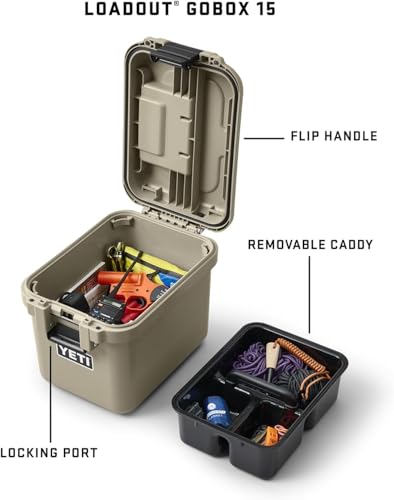Image of YETI LoadOut 15 GoBox Divided Waterproof Cargo Case, Dry Box, Camera Case, Fishing Tackle Box, Rescue Red