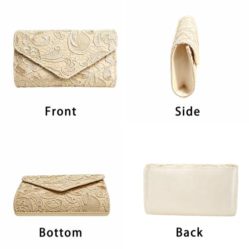 Image of 2026 Lace Embroidered Clutch Dressy Purse Envelope Evening Bag