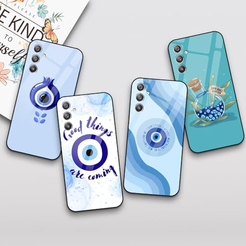 Image of COLORflow Back Cover Compatible with Samsung Galaxy A34 5G | Evil Eye Charm Color Customized | Shockproof TPU Bumper with Camera Protection Back Cover Compatible with Samsung Galaxy A34 5G