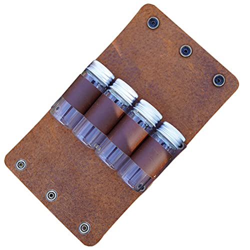 CHUANGRUN Outdoor-Gewürzflaschen-Set, tragbare Gewürztasche mit 4 Gewürzgläsern, Gewürzbehälter mit Tragetasche, für Outdoor-Camping-Grill-Picknick-Reisen