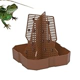 Rrlihjgu - Cuenco de comida de rana, cuenco de comida Gecko - Pequeño alimentador de animales escalable con escala - Cuenco de alimentación de reptil para camaleón, leopardo con escala insertada