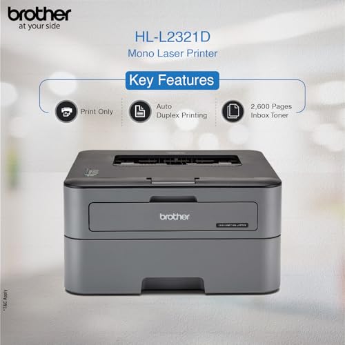 Brother HL-L2321D Automatic Duplex Monochrome Laser Printer with 30 Pages Per Minute Print Speed (Best in The Category), 8 MB Memory, Large 250 Sheet Paper Tray, USB Connectivity, Black - Image 3