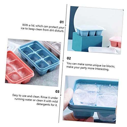 Molde para hielo de silicona 3 piezas con tapa miniatura 4