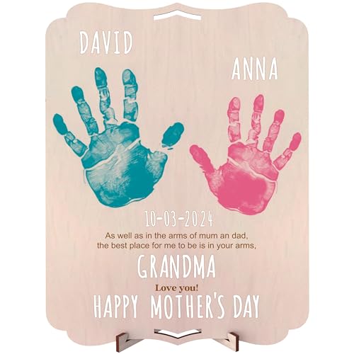 nagu® Newborn Baby Footprint Frames. Personalizzato Gift Card for Mother's Day, Grandmother. Birthday Card with Self-Adhesive Letters. Regalo originale per uomini, donne, scrapbooking. Footprint Dog