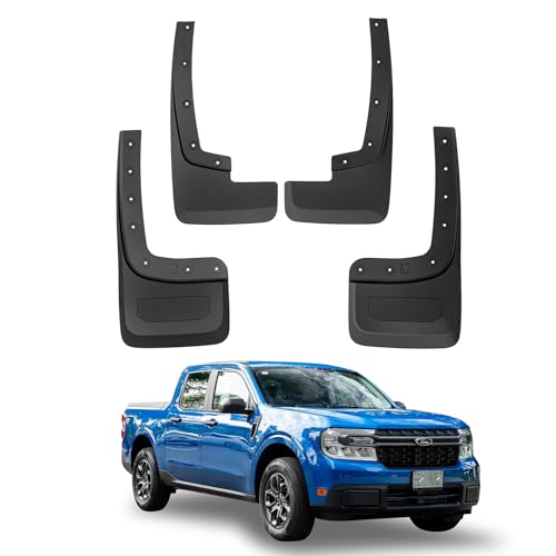 Image of Tecoom No Drill Mud Flaps for Ford Ranger 2024 2025, Not for Raptor, 4Pcs | Front and Rear Car Mudflaps Truck Vehicle Mud Guards Splash Guards Mudflaps Set, Black