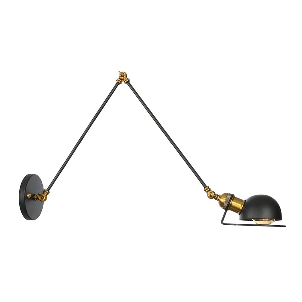 FYZDLAOR Lighting Industrial Vintage Style 1 Light Wall Sconces Adjustable Swing Arm Wall Sconce,for Dining Room,Living Room,Foyer, Coffee Shop,etc(E27)