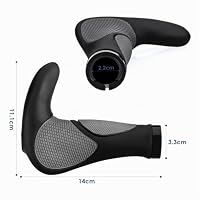 Simpeak Fahrradgriffe, Fahrradlenker Griff Ergonomisch, MTB Griffe rutschfest Weich, Lenkergriffe 22mm, Fahrrad Griff für Mountainbike Rennrad Faltrad, Schwarz/Grau – Ansicht 3
