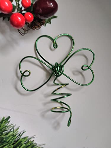 Green & Gold Shamrock Mini Tree Topper For Small St Patrick's Day Trees #TOP4