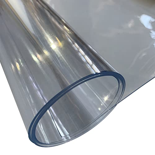 EU Fabrics 1.25MM Heavy Duty Clear PVC Fabric - Clear Table Protector - Thick, Waterproof, UV Protection, Fire Retardant, Crystal Clear PVC Table Top Protectors - Cut Size: 10cm x 10cm