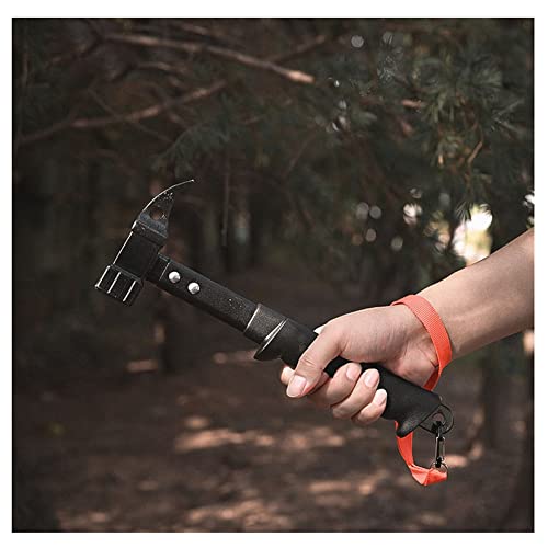 Afrsmw Camping Hammer Tent Hammer with Peg Puller Multifunctional Tool Hammer Peg Puller for Tent Posts Trekking Tool Outdoor Tool Black - Image 3