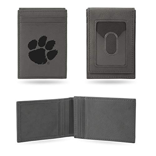 Image of Rico Industries NCAA Gray Laser Engraved Front Pocket Wallet - Compact /Comfortable /Slim