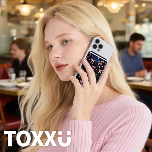 Image of Pink Bow for Magsafe Wallet Compatible with iPhone 17 /16 /15 /14 /13 /12 Series Pro Max Plus (Bowknots Card Holder for Women) (Fit 3 Cards Lether Phone Magnet Mag Safe Wallets)