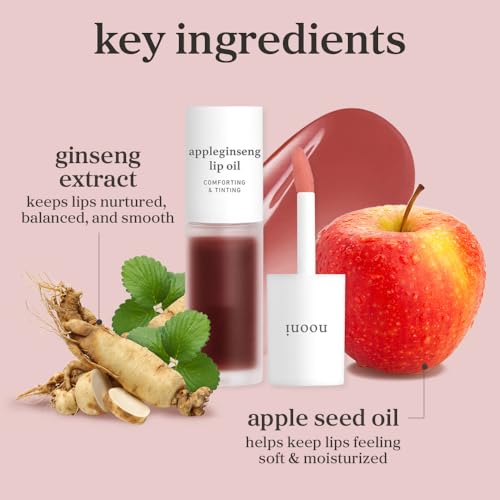 image for NOONI Korean Lip Oil - Appleginseng | Lip Stain, Gift, Long-Lasting, M