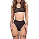 NewBull Sexy Unterwäsche Set für Damen Einfach Chiffon Transparent Dessous Outfit Kabelloser Hosenträger BH und Hoher Taille Höschen mit Beinring Dreiteilig Negligee für Frauen (Schwarz, S für S/M)