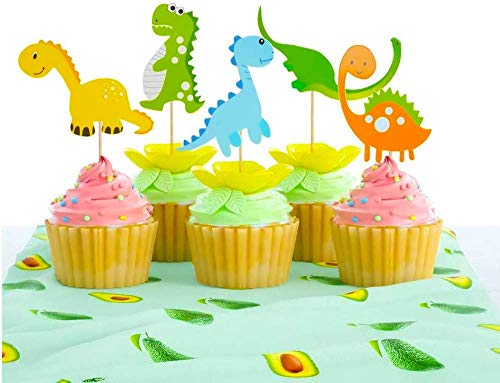 Image of Party Propz Happy Birthday Cake Topper -Set of 11Pcs Dinosaur Theme Cake Topper | Dinosaur Theme Birthday Decorations | Dinosaur Cake Toppers for Boys | Dinosaur Theme Decoration | Birthday Decoration