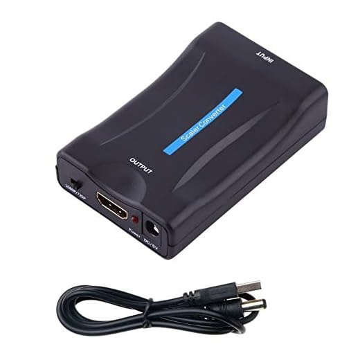 LeftSuper Videokabel Videopower-kabel SCART till HDMI-kompatibel videokonverterare 1080P video o High End-omvandlare