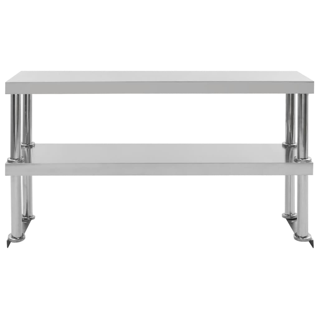 Générique Étagère de Table de Travail 2 Niveaux 120x30x65 cm INOX,Entreprise & Industrie, Restauration, (Poids 9.2KG)