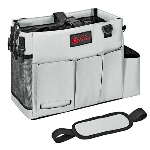 Vinsani Cleaning Caddy Multifunctional Storage Organiser Bag with Handle and Adjustable Waist and Shoulder Straps for Cleaning Supplies Home