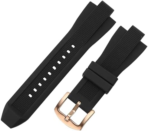 BuleVina Replacement Watch Bands Smart Strap Compatible with Michael Kors, Soft Rubber Wrist Watchband for MK8184 MK8729 MK9020 MK9026 MK8152 MK8356 Raised Mouth Accessories (29mmx13mm, Black)