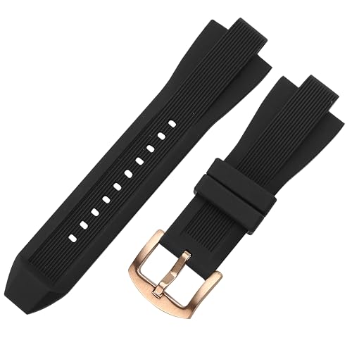 BuleVina Replacement Watch Bands Smart Strap Compatible with Michael Kors, Soft Rubber Wrist Watchband for MK8184 MK9020 MK8152 Raised Mouth Accessories (29mmx13mm, Black)