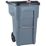 Rubbermaid Commercial Products BRUTE Confidential Document Rollout Waste/Utility Container, 95-gallon, Gray (FG9W1188GRAY)