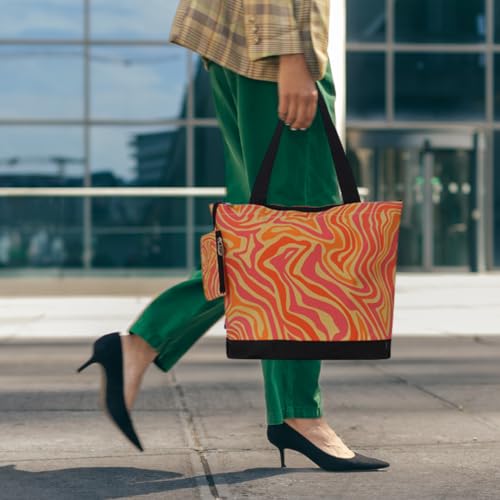 Image of NGIL Medium Top Zipper Closure Canvas Tote Bag with Attached Matching Coin Purse For Moms and Nurses