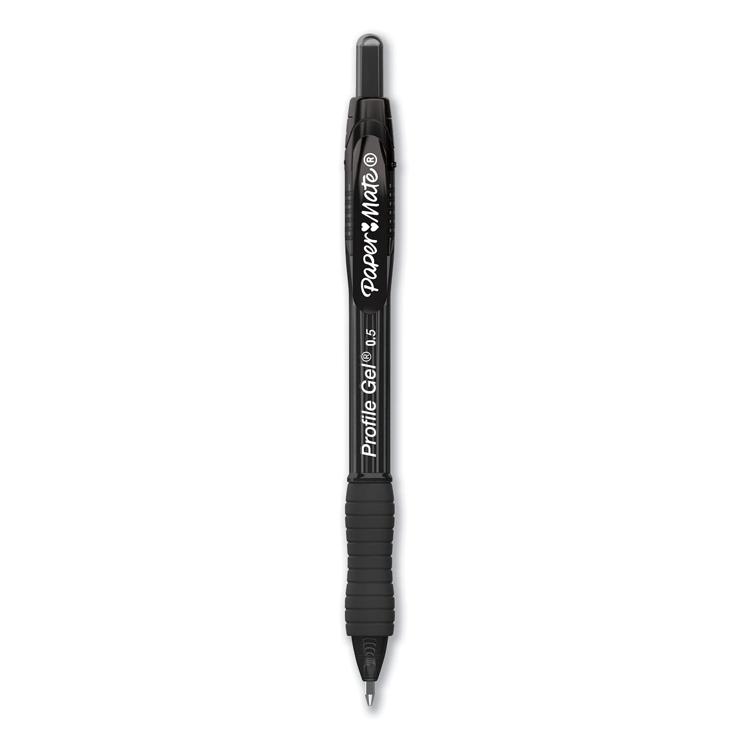Paper Mate 2095452 Profile Retractable Gel Pen, Fine 0.5 mm, Black Ink, Translucent Black Barrel, 36/Pack