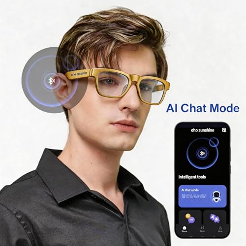 Image of OhO sunshine AI Smart Glasses for Men & Women, Bluetooth Smart Sunglasses with Open Ear Audio & ChatGPT Real-Time Translation (165 Languages), Smart AI Glasses with 10H for Meeting Travel Daily Wear