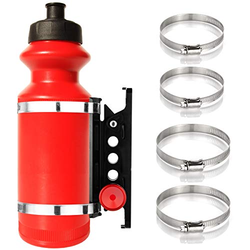 Quick Release Adjustable Fire Extinguisher Mount Holder for Wrangler UTV Polaris RZR Ranger with Pillar (Support 1-10Lb Extinguishers), 4 Mounting Clamps