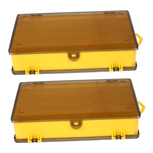YARNOW 2Pcs Portable Fishing Bait Storage Box Compartment Lure Container Translucent Tackle Organizer Durable Fishing Tool Box for Outdoor Fishing Accessories