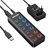 【Contenido del paquete】 1 x 6 puertos USB de carga y datos, 1 x adaptador de alimentación de 12 V/3 A, 1 x cable USB 3.0 A macho a B macho, 1 x manual del usuario (idioma español no garantizado). Garantizado por ABLEWE 36 meses de garantía y 24 horas de servicio al cliente más rápido.