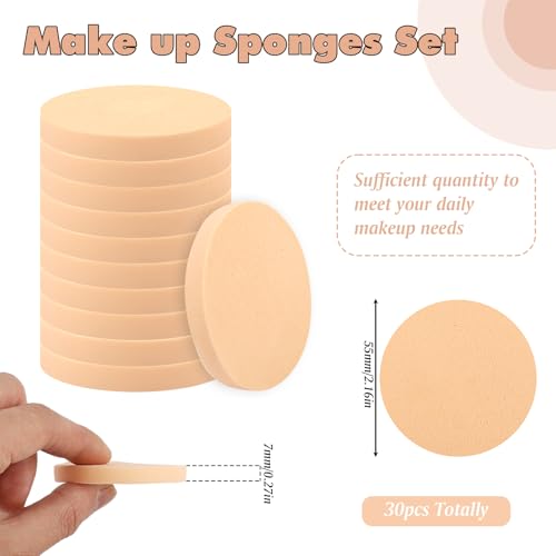 30 Pack Make up Sponges, Makeup Sponge, Dry Wet Use Foundation Sponge for Liquid Foundation, Concealer, Cream, Loose Powder - Image 3