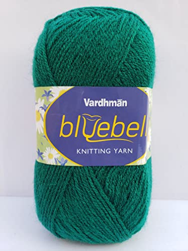 Image of Vardhman Blue Bell DK Weight Supersoft Hand Knitting & Crocheting Yarn (Pack of 1 ball - 100gram) 100% Acrylic, Multi Color Crochet Thread wool, Suitable for Craft, Babywear, Baby Blankets, Sweater, Scarf, Cap, Art & Craft - (Castleton Green - Bbell-048)