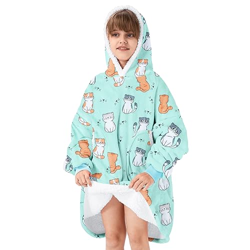 Zando Blanket Hoodie for Kids Cat Blanket Hoodie Wearable Blanket