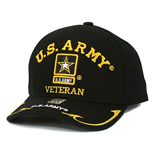 Army Military Hat Veteran Army Cap Official Licensed Baseball Cap (One Size, Black - Star) #TOP9
