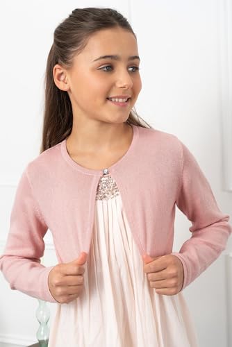 Image of BOLEROSE Girls Long Sleeve Sparkle Cardigan Childrens Kids Bolero Shrug