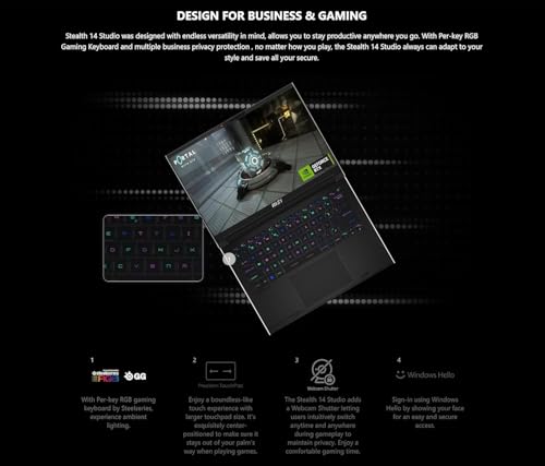Image of msi Stealth 14 FHD Ultra Thin Gaming Laptop - 14 inch 165Hz FHD-Intel Core i7-13620H - RTX 4060 - Thunderbolt 4 - w /Mouse pad (Win 11 Home, 32GB RAM | 2TB PCIe SSD)
