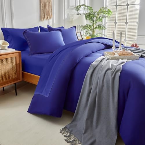 Image of Kids Comforter Sheet Set - Soft and Breathable Bed Set Includes Quilted Comforter, Fitted Sheet, Flat Top Sheet, Pillowcase and Pollowshams For Boys Girls - 6 Pieces Bed in a Bag Twin Szie Navy