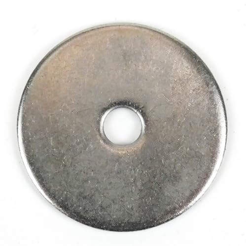 Arandelas de Carrocería Inox A2 – Pack de 25 – Arandelas grandes de amplio diámetro – Varios Ø interiores y exteriores – Para fijaciones en metal, madera y carrocería (4.3X25X1,5)