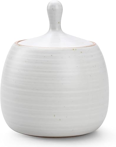 Miniatura 1 de Botes de cocina retro de cerámica para almacenamiento de alimentos, forma ruidosa con tapa hermética de silicona para té, café, nueces, hierbas,