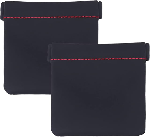 Earphone Pouch PU Leather Headphone Storage Bag, Portable Bag with Snap Spring Closure for Earphones, Coins, Keys, USB Flash Drives, Earrings, Jewellery (2)