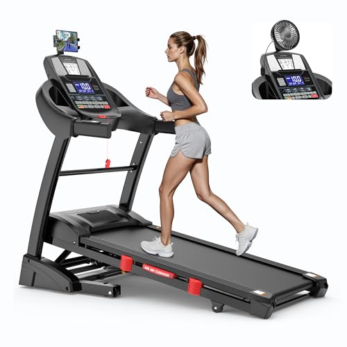 Image of Folding Incline Treadmill for Home, 330 /400 lb Capacity, 9 /10 MPH | 15% /20% Auto Incline, 16.9 inch /18.5 inch Wide Belt, Bluetooth Speakers, APP Connectivity, LED Touchscreen, Brushless Fan