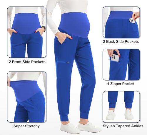 Image of PACBREEZE Women's Maternity Scrubs with 6 Pockets, Workwear Maternity Jogger Scrubs Pregnancy Pants, S-XXL